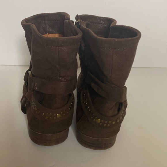 FRYE Kids Youth Sz. 3 Harness Brown Boots Side Zip Shoes Low Top.Good condition. - Picture 8 of 16